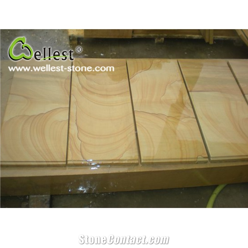 Honed Finished Yellow Sandstone Swimming Pool Copings Pavers