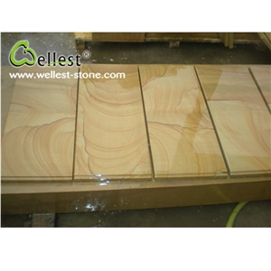 Honed Finished Yellow Sandstone Swimming Pool Copings Pavers
