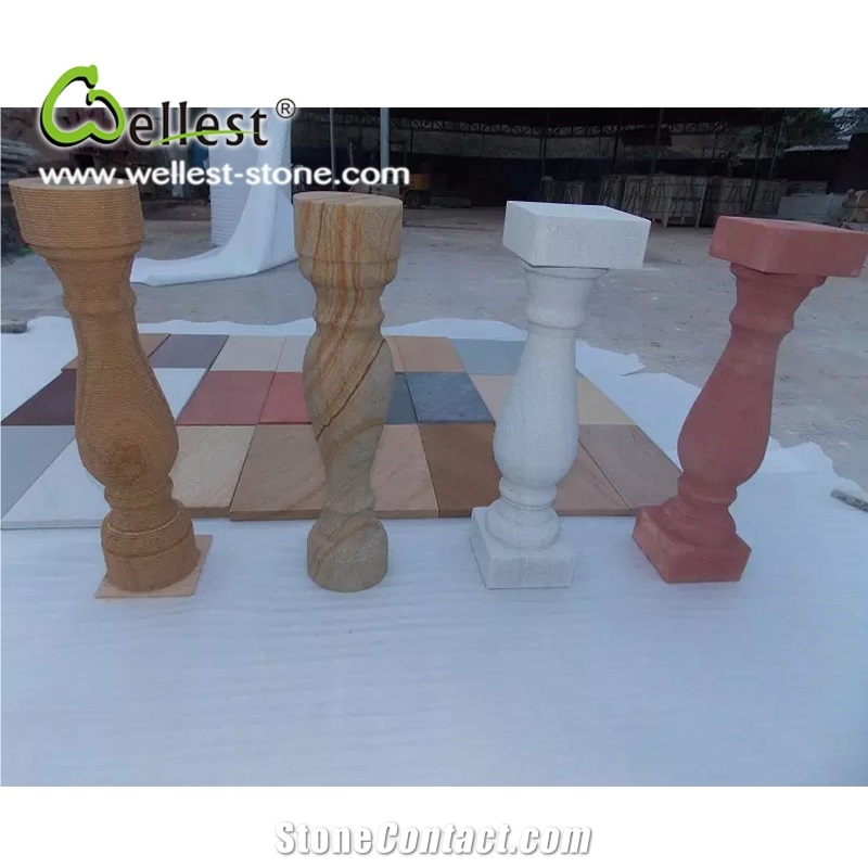Honed Surface Beautiful Sandstone Balustrades for Outside