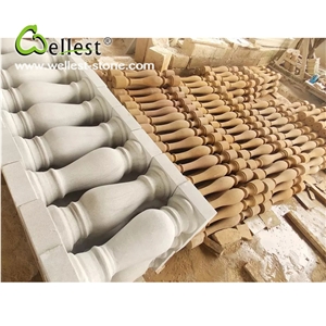 Honed Surface Beautiful Sandstone Balustrades for Outside