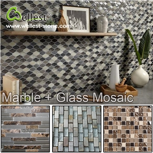 Hot Selling Best Price Marble and Glass Mosaic for Wall Decoration