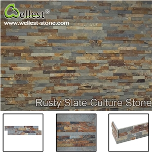 Hot Selling Good Price S015 Rusty Color Slate Cultured Stone / Ledge Stone