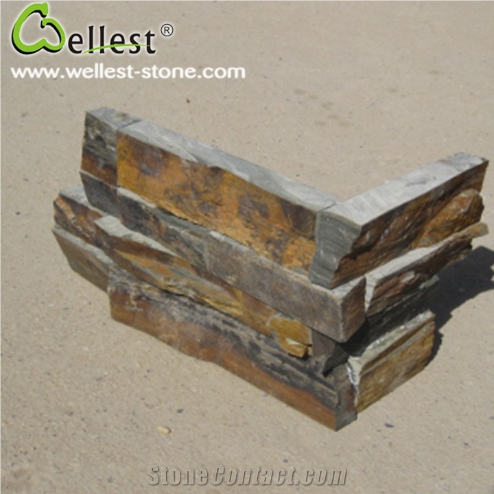 Hot Selling Good Price S015 Rusty Color Slate Cultured Stone / Ledge Stone