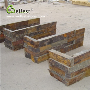 Hot Selling Good Price S015 Rusty Color Slate Cultured Stone / Ledge Stone