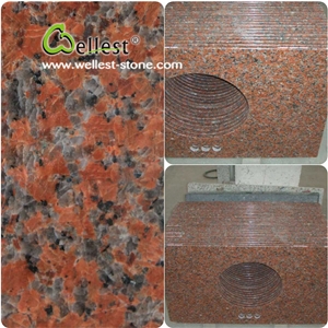 Maple Leaf Red Granite Hotel Vanity Counter Tops, Bathroom Countertops