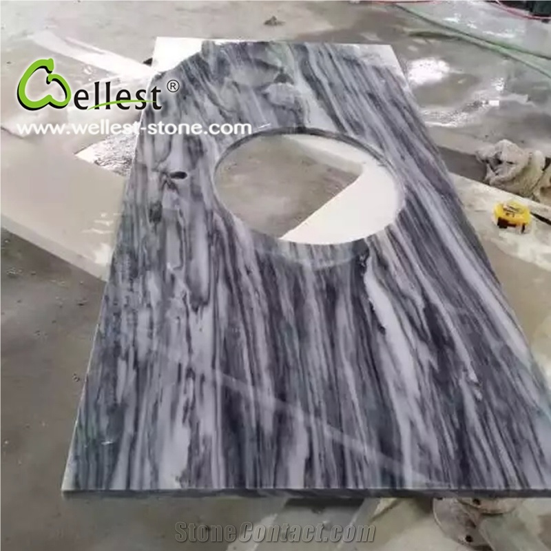 Maple Leaf Red Granite Hotel Vanity Counter Tops, Bathroom Countertops