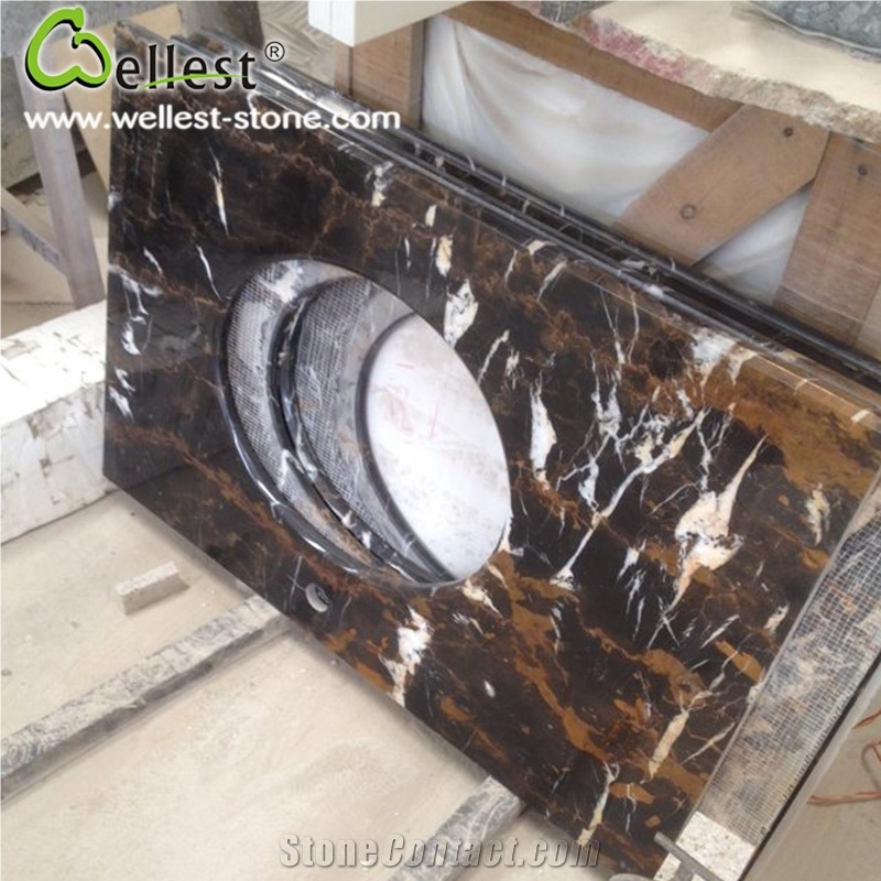 Maple Leaf Red Granite Hotel Vanity Counter Tops, Bathroom Countertops