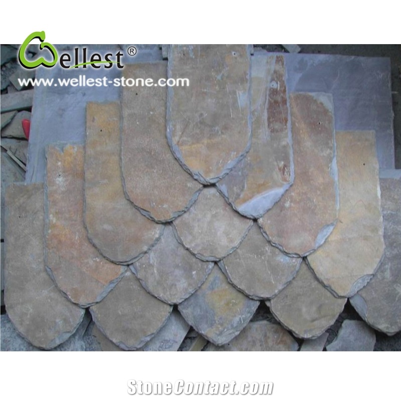 Natural Rusty Color Cheap Slate Roofing Tiles for Sale