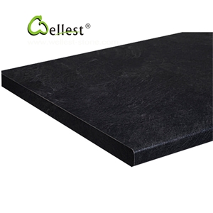 Riven Black Slate Panel for Fireplace Hearth