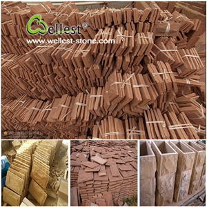 Sandstone Mushroom Stone,Yunnan Red Sandstone Building Stone,Landscaping Stone for Wall Cladding