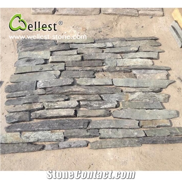 Sesame Yellow Slate Fieldstone,Sesame Yellow Slate Loose Strip Stone Veneer,Natural Slate Stacked Stone Veneer in Free Dimention