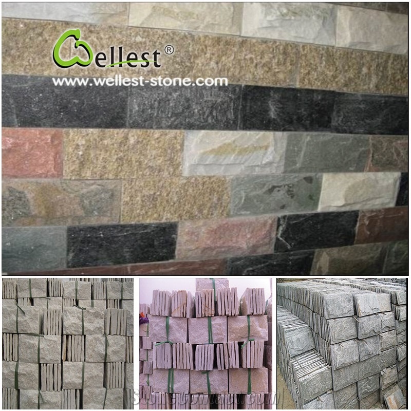 Split Face Slate Mushroom Stone, Slate Mushroom Wall Cladding, Mushroomed Stone