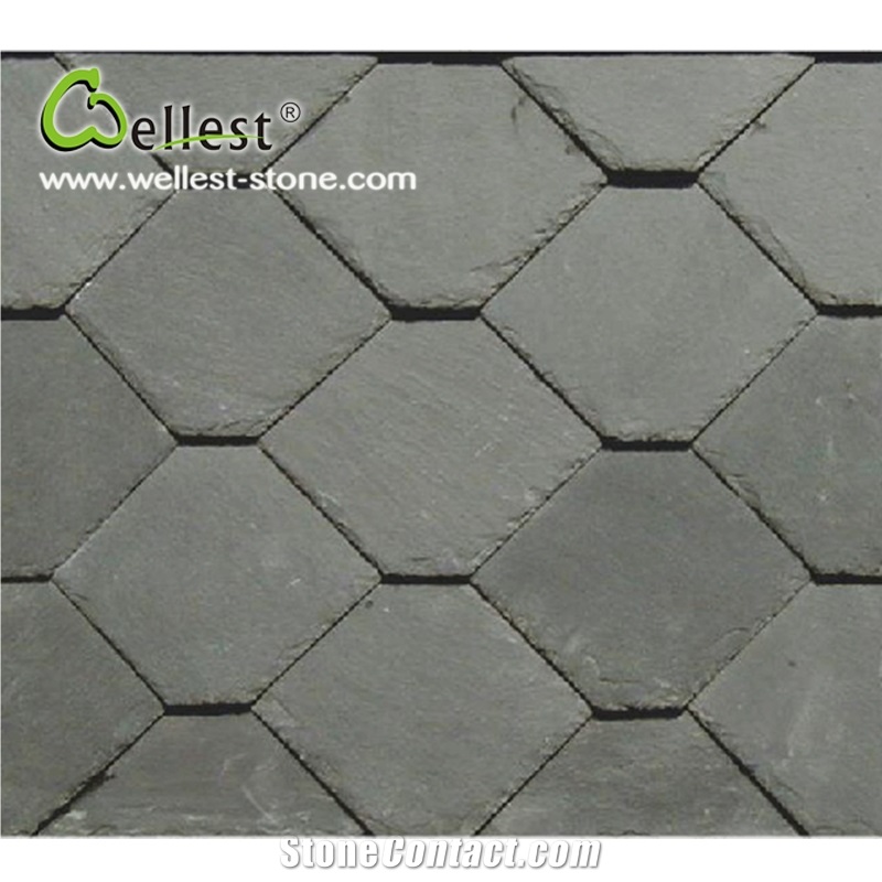 Wholesale Best Price Grey Color Hexagon Shape High Resistant Slate Roof Coating