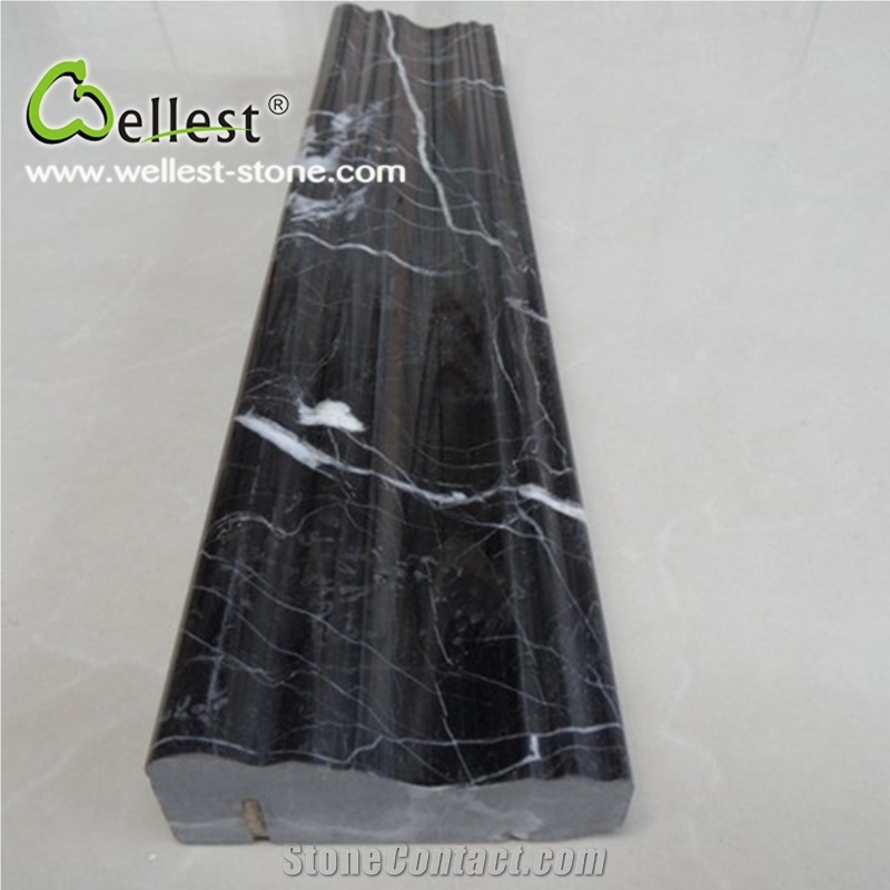 Wholesale China Natural Polished Finished M501 Black Marquina Marble Border