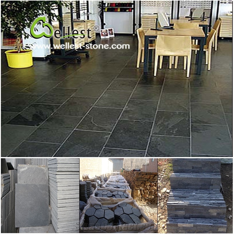 Yellow Wood Vein Slate Flagstone/China Yellow Slate Random Flagstone/Irregular Flagstone Landscape/ Wood Vein / Crazy Stone/ Landscaping Stones
