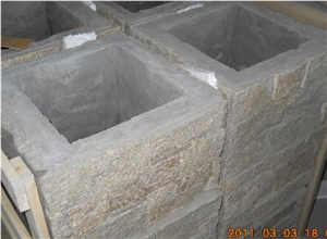 Cement Slate Pillars Column, Fence Stone Pillars Surrounds Slate Panels Stone Show Panel with Bread,New Product Cultured Stone Gates Post