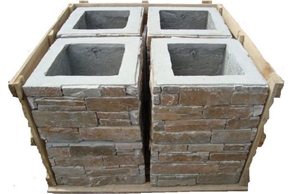 Hot Selling Decorative Slate Stone Modern Columns Design Gate Post