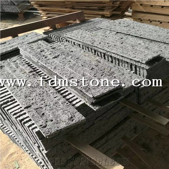 Lava Stone Grey Volcanic Basalt Wall Stone,Exterior Features,Natural Split Ledge Stone,Black Dry Stone Wall Stacked Veneer