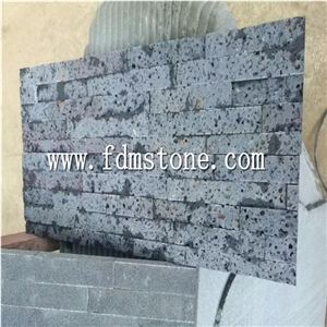 Lava Stone Wall Cladding,Black Basalt Stacked Stone Panel,Culture Stone,Ledge Stone