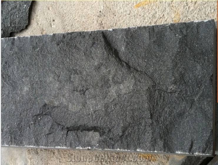 Mongolia Black Granite Natural Split Pavers,Mushroom Stone Cladding