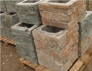 Rust Slate Pillar, Garden Gate Columns,Creative Columns Products,Stackable Column Blocks