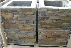 Slate Gate Post from Manufacturer,Natual Slate Entry Gate Posts,Decorative Gate Columns,Slate cladding Cement post