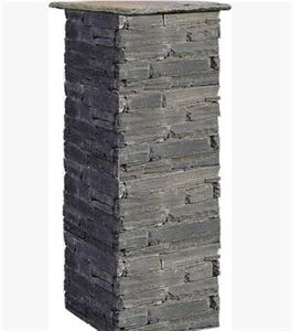 Slate Pillar,Column,Concrete Cultured Stone Pillar Gate Post,Slate cladding Cement post