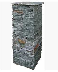 Slate Pillar,Column,Concrete Cultured Stone Pillar Gate Post,Slate cladding Cement post