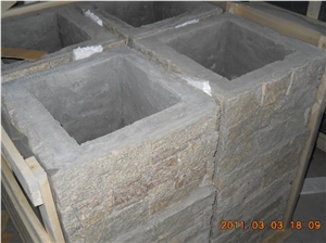 Slate Pillar,Column,Concrete Cultured Stone Pillar Gate Post,Slate cladding Cement post