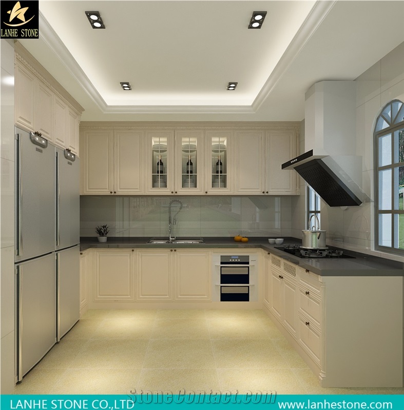 Artifical Polished Quartz Stone Surfaces Kitchen Countertop,Nonporous,Very Hard Surface Qualified for European Standards,Thickness 2/3cm with the Perfect Final Touch Of Various Edge Styles