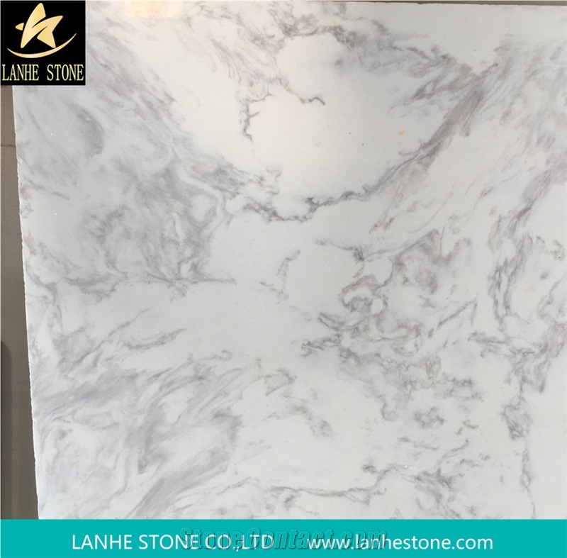 Calacatta White Quartz Stone Tiles & Slabs Carrara White Quartz Stone Engineered Quartz Stone Solid Surfaces Polished Slabs