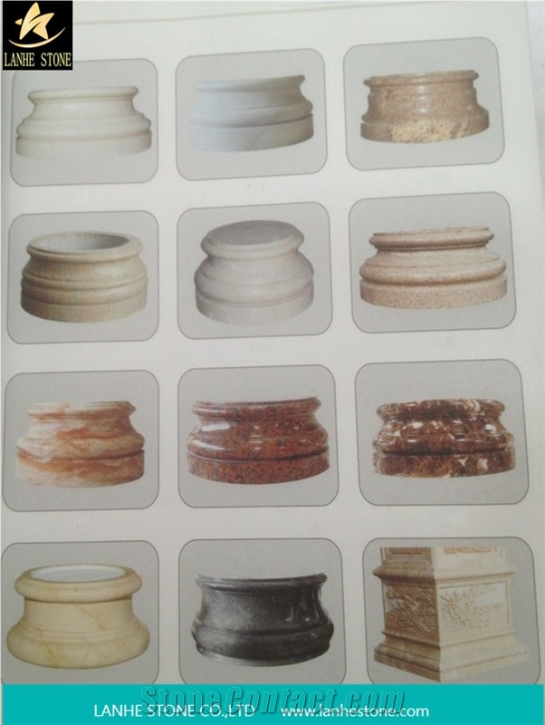 China Brown Marble Roman Column Bases High Quality