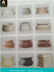 China Brown Marble Roman Column Bases High Quality