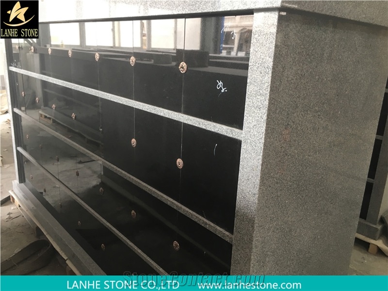 China G603 Granite Cremation Columbarium,Shanxi Black Stone Niches Urns Columbariums,Cemetery Mausoleums Crypts Design