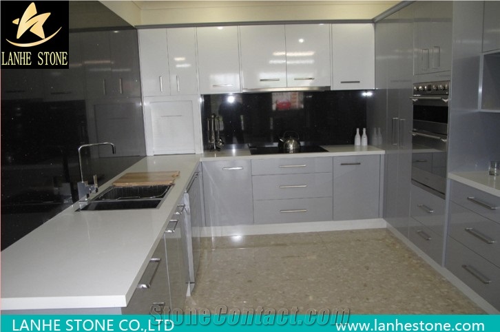 China Pure White Quartz Stone Slabs,For Kitchen Table Top,Kitchen Countertop,Top Quality and Service,Easy Care