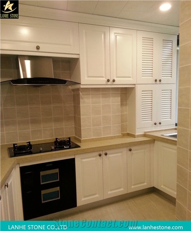 Competitive Quartz Kitchen Top,Easy-To-Clean and Resistant to Stains,Heat and Scratches with Various Finishing Edge Profiles,Standard Sizes 3000*1400mm and 3200*1600mm
