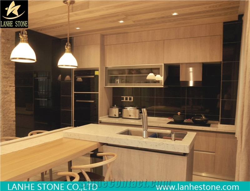 Competitive Quartz Kitchen Top,Easy-To-Clean and Resistant to Stains,Heat and Scratches with Various Finishing Edge Profiles,Standard Sizes 3000*1400mm and 3200*1600mm