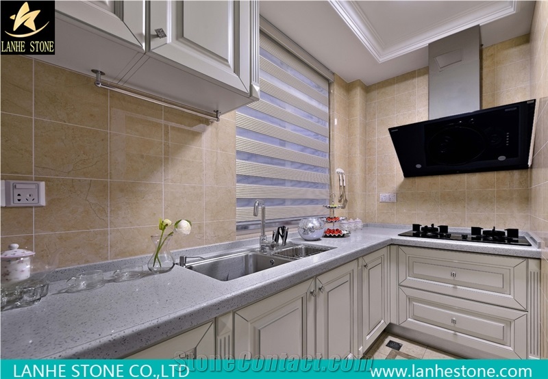 Competitive Quartz Kitchen Top,Easy-To-Clean and Resistant to Stains,Heat and Scratches with Various Finishing Edge Profiles,Standard Sizes 3000*1400mm and 3200*1600mm