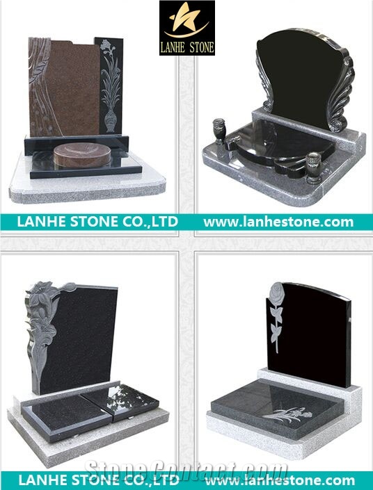 Engraved Monument & Tombstone,Green Granite Monument & Tombstone,Gravestone with Heart-Shaped Carving & Headstone