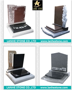 Engraved Monument & Tombstone,Green Granite Monument & Tombstone,Gravestone with Heart-Shaped Carving & Headstone