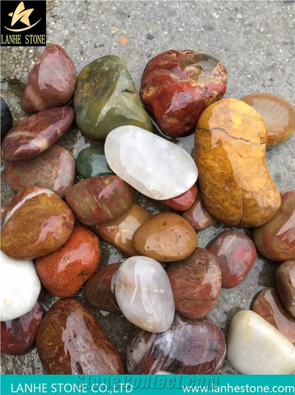 Multicolor Polished Natural Pebble Stone,River Stone