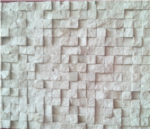 Mint Sandstone Split Face Mosaic, Beige Sandstone Wall Mosaic
