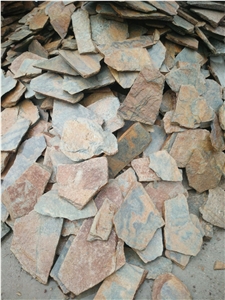 Fargo Giallo/Rustic Quartzite Random/Irregular Flagstones, China Rustic Quartzite Flagstone Walkway Pavers, China Quartzite Loose Wall Pieces