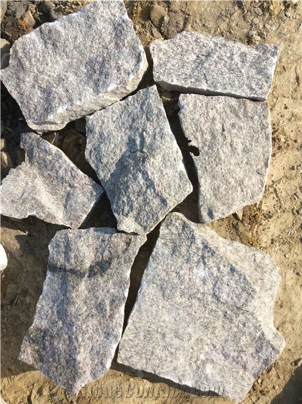 Fargo Grey Granite Irregular Flagstones, Grey Granite Random Shape Wall Cladding Pieces, China Grey Granite Flagstone for Walling/Road Paving