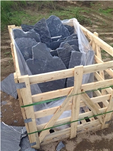 Fargo Grey Slate Random Shape Flagstones, China Grey Slate Irregular Flagstones, Grey Slate Irregular Wall Cladding Pieces, Slate Flagstone for Road Paving