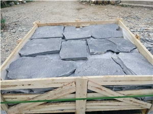 Fargo Grey Slate Random Shape Flagstones, China Grey Slate Irregular Flagstones, Grey Slate Irregular Wall Cladding Pieces, Slate Flagstone for Road Paving