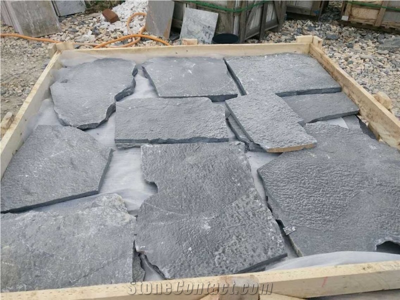Fargo Grey Slate Random Shape Flagstones, China Grey Slate Irregular Flagstones, Grey Slate Irregular Wall Cladding Pieces, Slate Flagstone for Road Paving