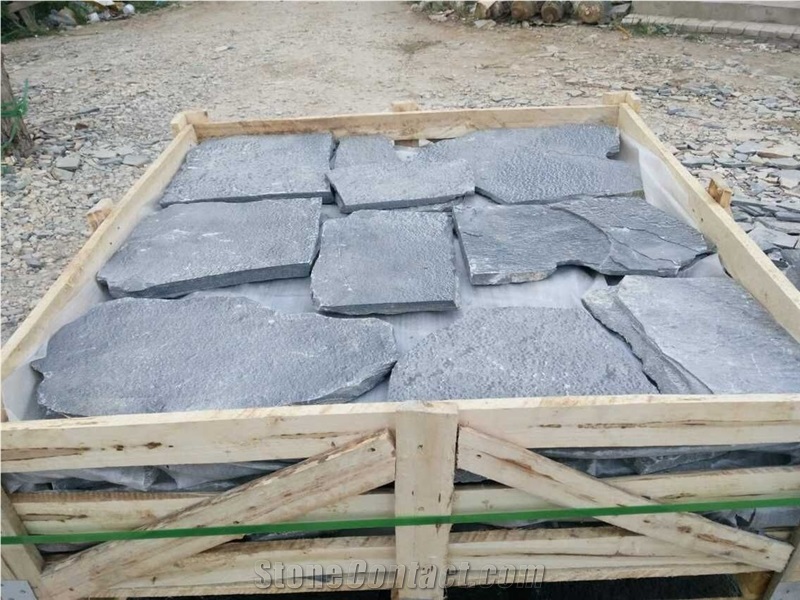 Fargo Grey Slate Random Shape Flagstones, China Grey Slate Irregular Flagstones, Grey Slate Irregular Wall Cladding Pieces, Slate Flagstone for Road Paving