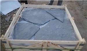 Fargo Grey Slate Random Shape Flagstones, China Grey Slate Irregular Flagstones, Grey Slate Irregular Wall Cladding Pieces, Slate Flagstone for Road Paving