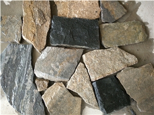Fargo Multicolor Quartzite Irregular Flagstone, China Quartzite Random Shape Wall Cladding Pieces, Quartzite Flagstone Road/Walkway Paving